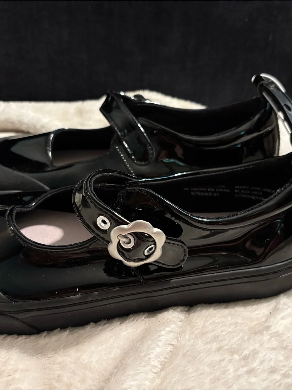 Old Navy Black Patent Mary Jane Hook-and-Loop Dress Shoes